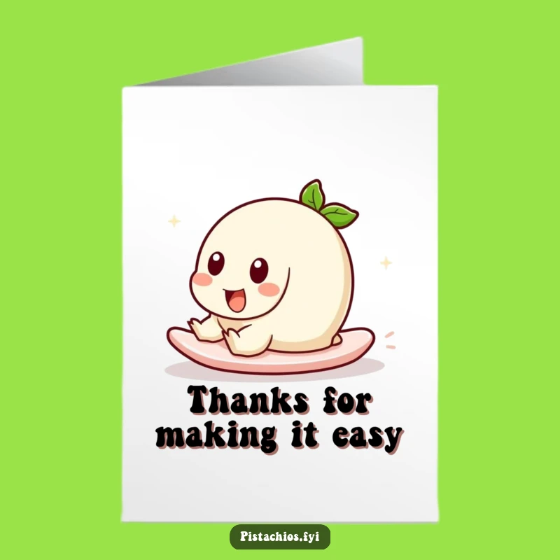 Free Printable Thank You Card: Sliding Pistachio, Funny Downloadable Gratitude