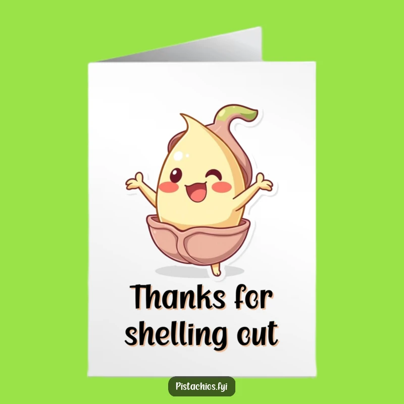 Free Printable Pistachio Thank You Card: Grateful Nutty Appreciation