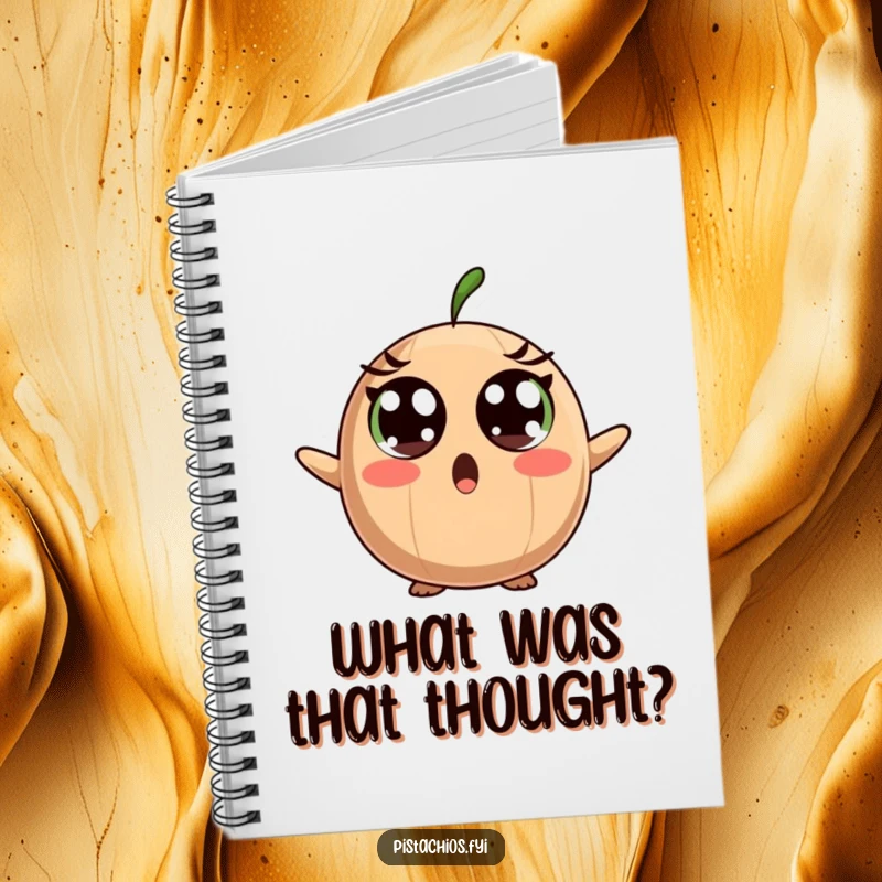 Funny Notebook: A Surprised Brazil Nut Character with Wide Eyes, Ready to Record Shocking News.