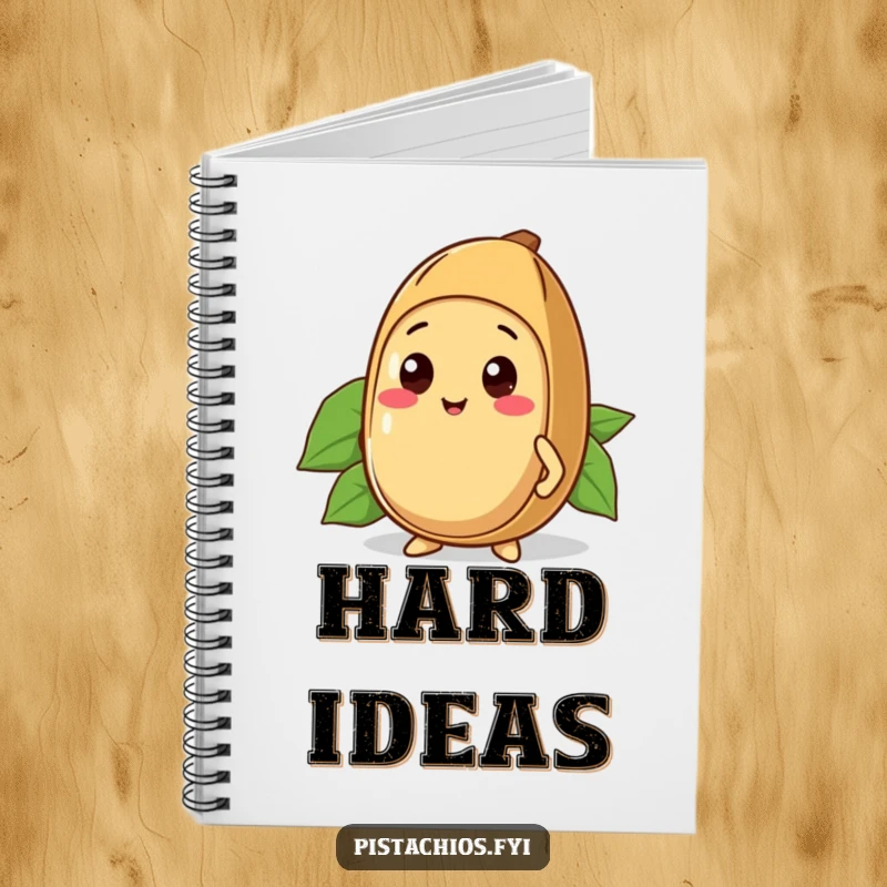 Funny Kawaii Brazil Nut Notebook: A cute Kawaii Brazil nut character proud of its sturdy shell on the cover, ideal for notes.