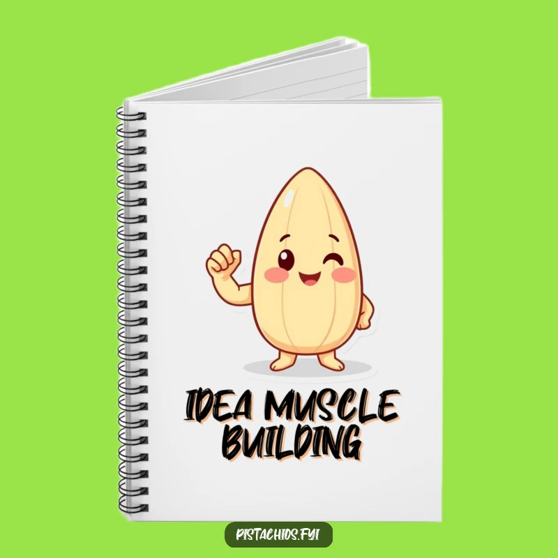 Funny Almond Flexing Notebook - Strong Cartoon Journal