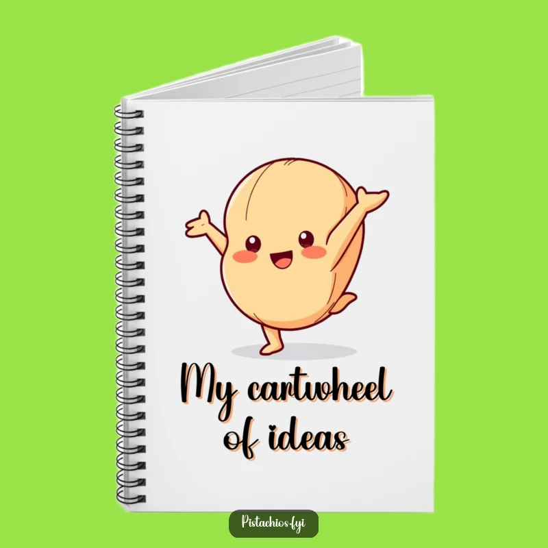 Funny Macadamia Nut Notebook - Cartwheel Energy, Jot Down Fun!