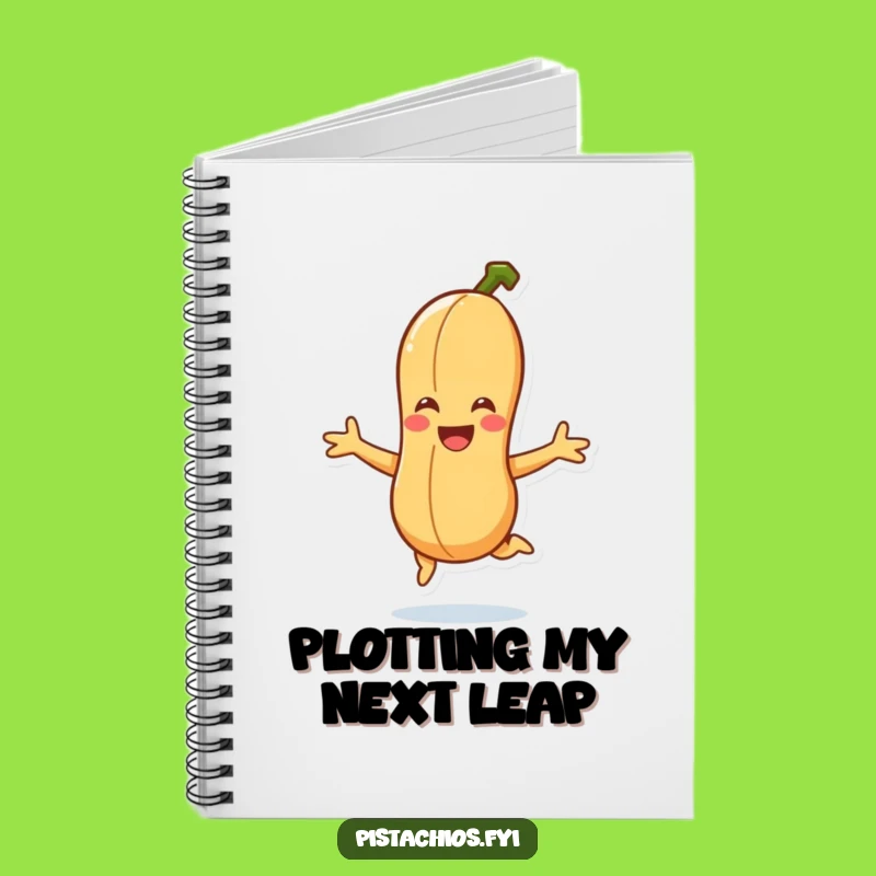 Funny Smiling Peanut Jump Notebook - Joyful Cartoon Journal