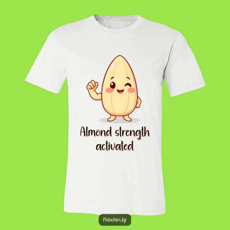 Funny Almond Flexing T-Shirt - Strong Cartoon Apparel Gift