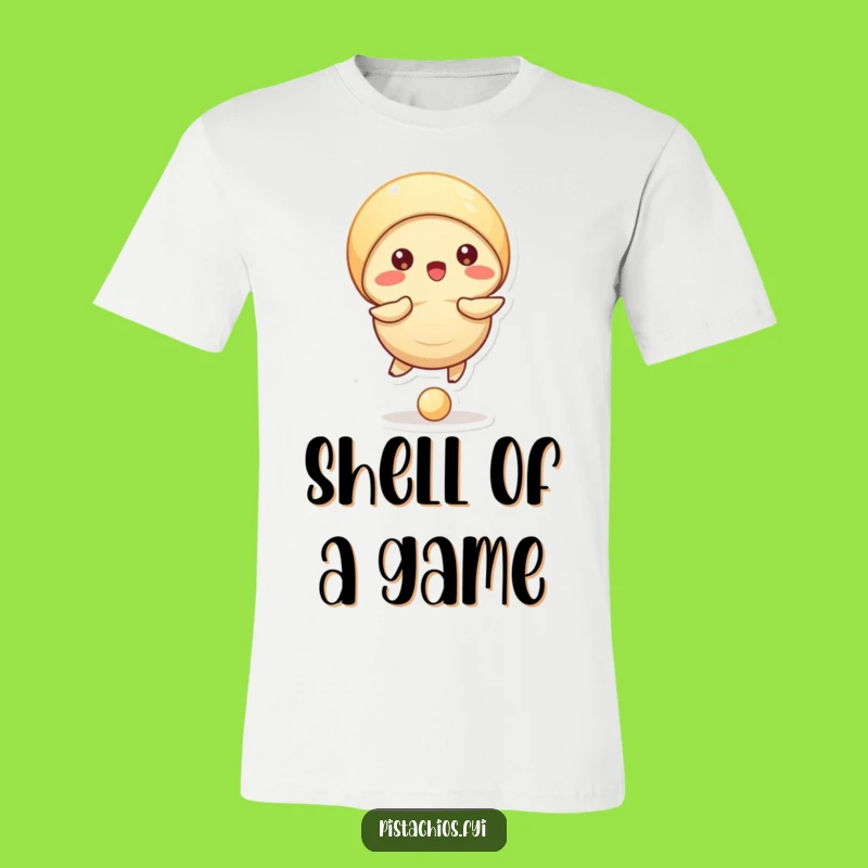 Funny Pistachio T-Shirt: Bouncing Ball Shell Game Fun