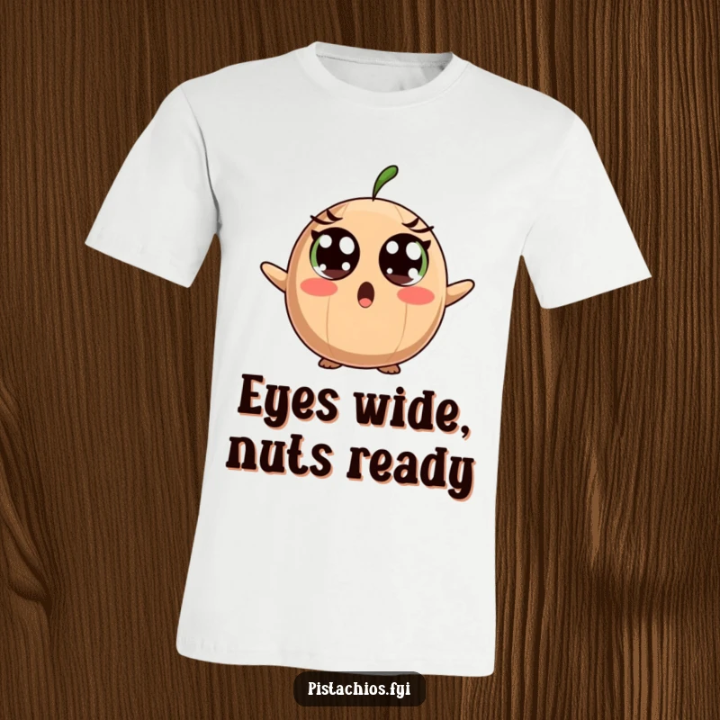 Funny T-Shirt: A Surprised Brazil Nut Character Gazing with Wide Eyes in Utter Disbelief.