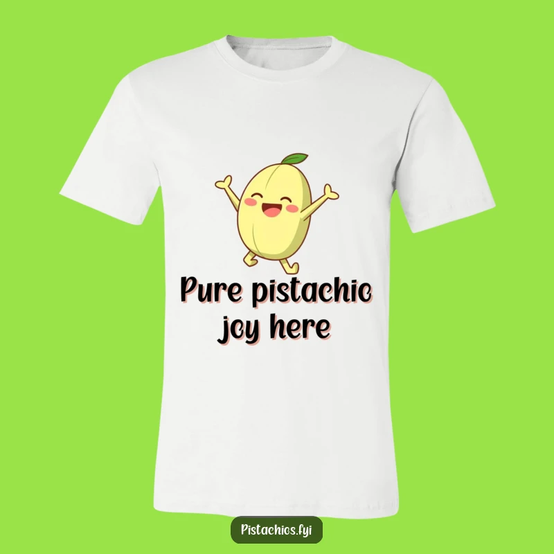 Funny Leaping Pistachio Character T-Shirt - Hilarious Nutty Fun Apparel, Great Gift