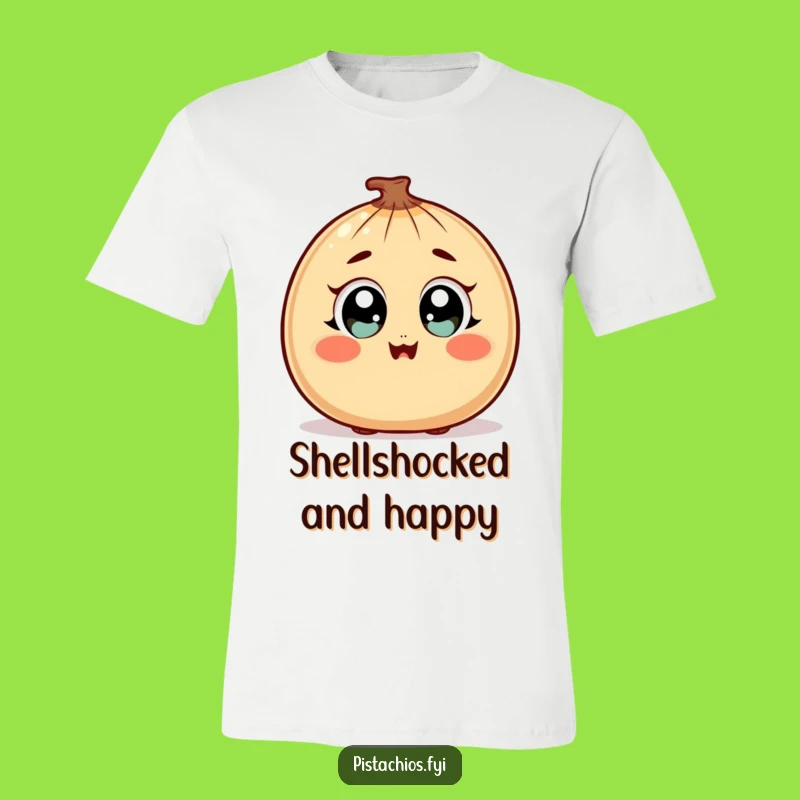Funny Surprised Nut T-Shirt: Wide-Eyed Joy, Blushing Humor, Perfect Tee