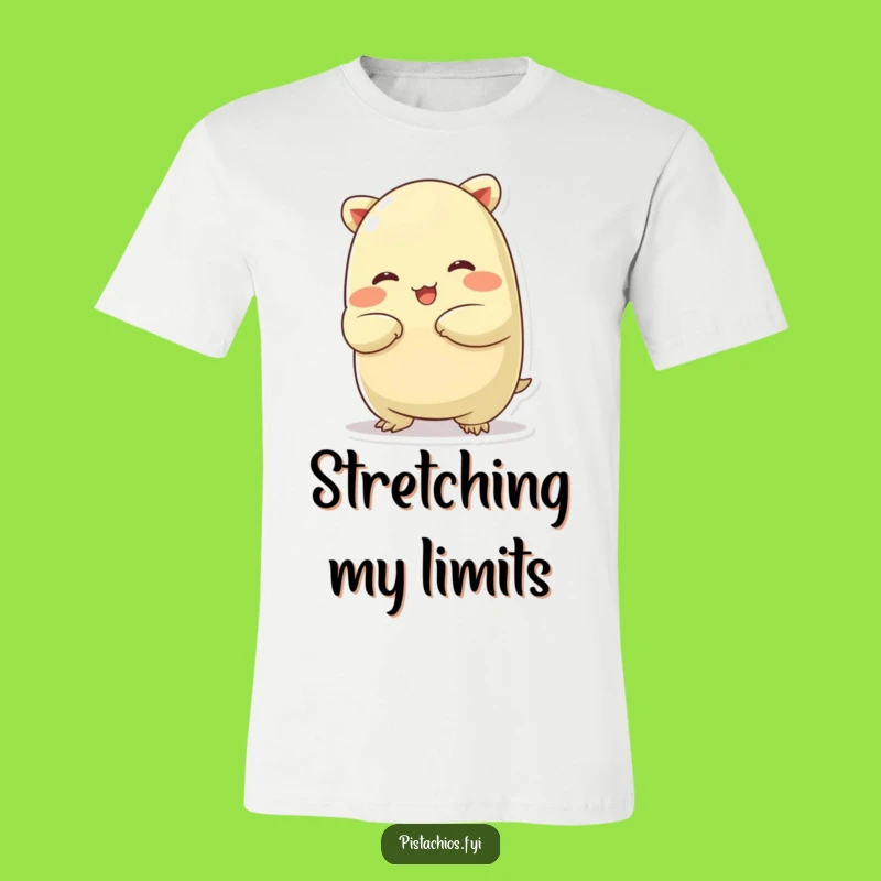 Funny Chubby Pistachio T-Shirt: Silly Stretchy Nut, Ideal Funny Gift for Yoga Lovers!
