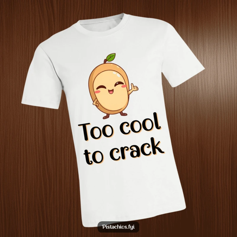 Funny T-Shirt of a winking nut character confidently posing, exuding charm and humor.
