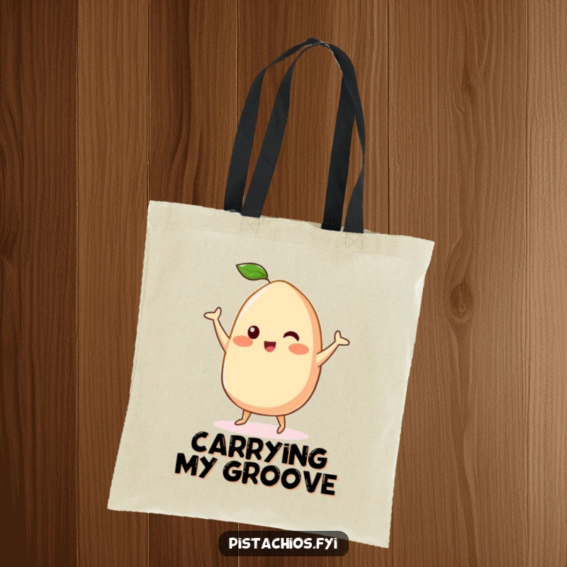 Funny Kawaii Cashew Tote Bag: An adorable cashew character doing a happy dance, making this a cute and functional tote for everyday use.