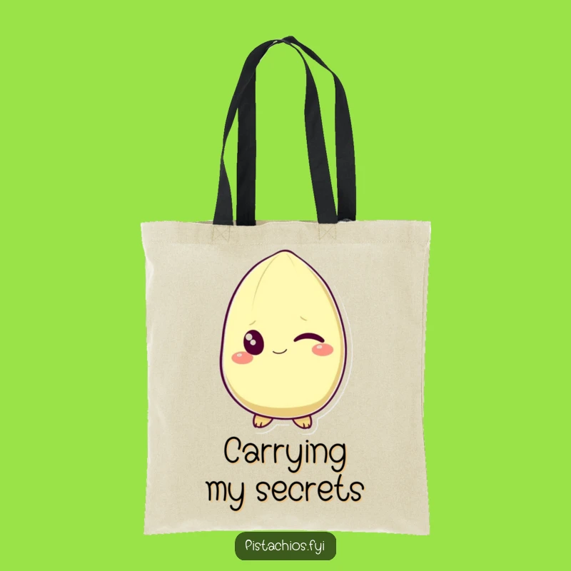 Funny Winking Pistachio Tote Bag: Carry Your Charm, A Hilarious Accessory