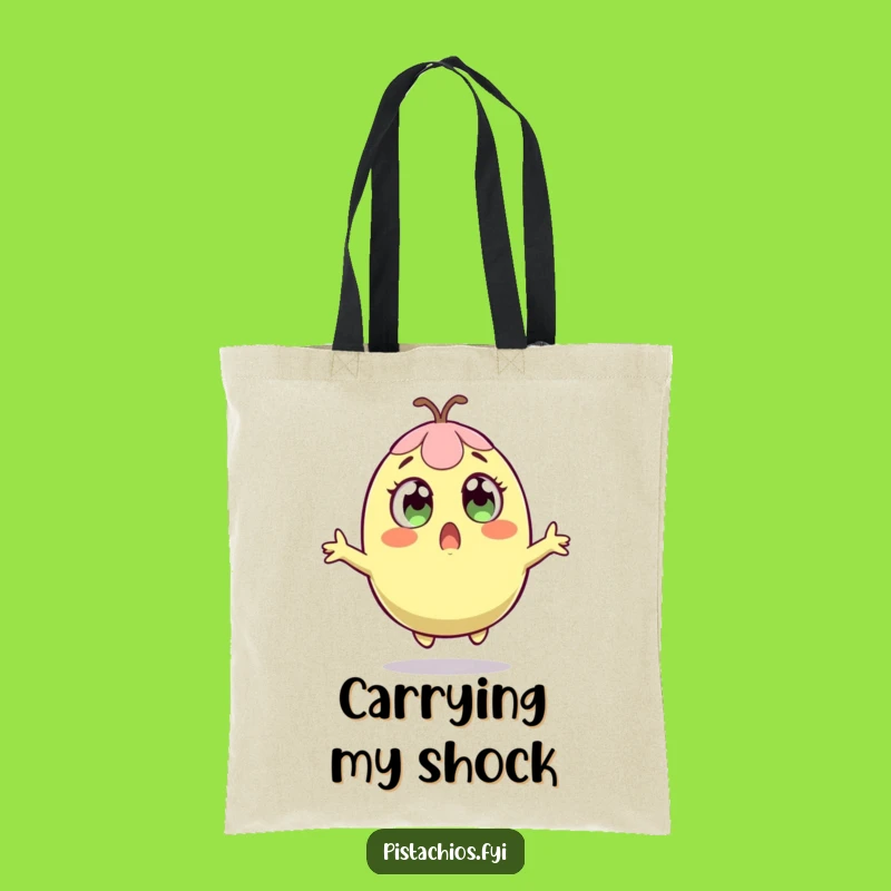 Funny Surprised Pistachio Tote Bag: Carry Your Shock with Style, Gift