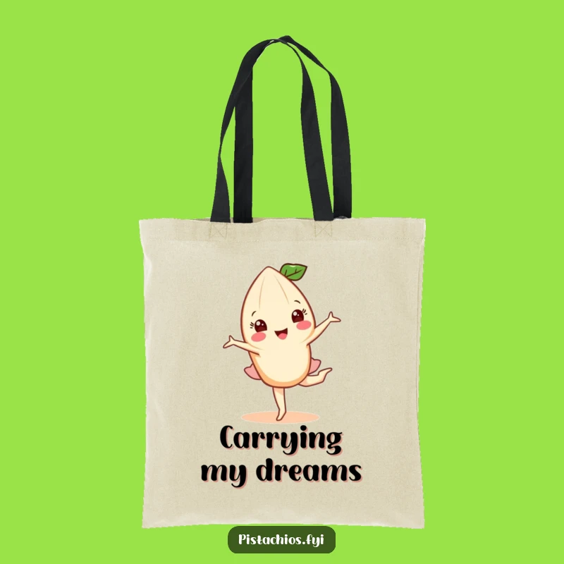 Funny Almond Pirouette Tote Bag: Graceful Nut's Dance - Carry Elegance!
