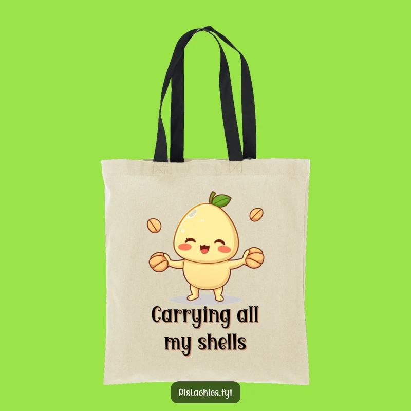 Funny Cheerful Pistachio Juggling Tote Bag: Carry Your Fun, A Hilarious Accessory