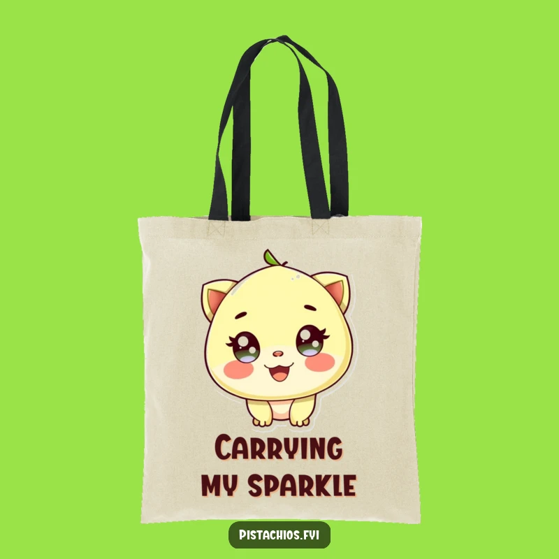 Funny Delighted Pistachio Sparkling Eyes Tote Bag - Carry Joy & Shine, Ideal Funny Gift