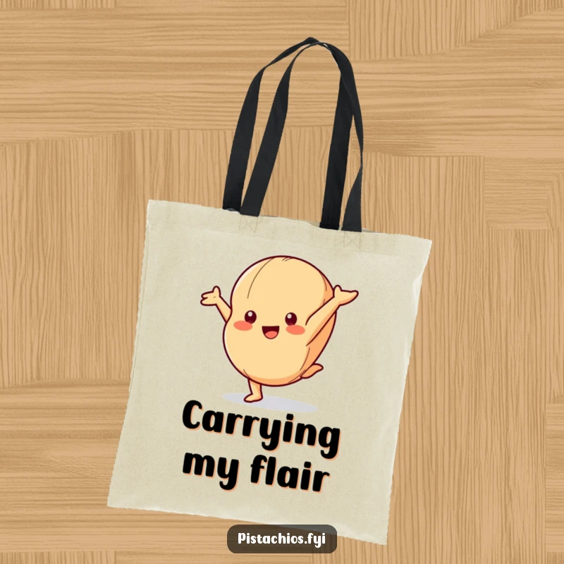 Funny Tote Bag: A Playful Macadamia Nut Character Hilariously Doing a Cartwheel with Energetic Grace.