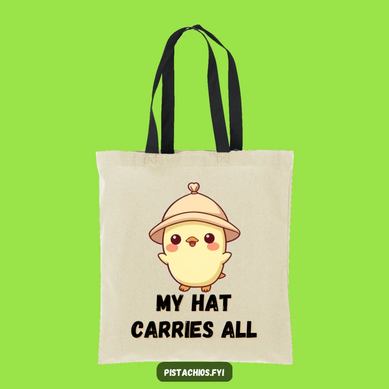 Funny Pistachio Character Tiny Hat Tote Bag - Carry Your Style, Ideal Funny Gift