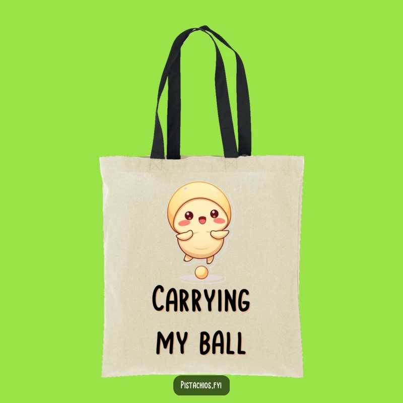 Funny Pistachio Tote Bag: Bouncing Ball Shell Skills