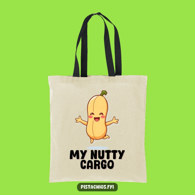 Funny Smiling Peanut Jump Tote Bag - Joyful Cartoon Accessory