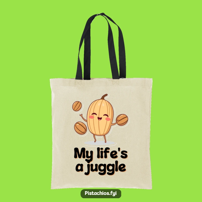 Funny Walnut Juggler Tote Bag: Carry Your Items with a Winking Nut's Flair