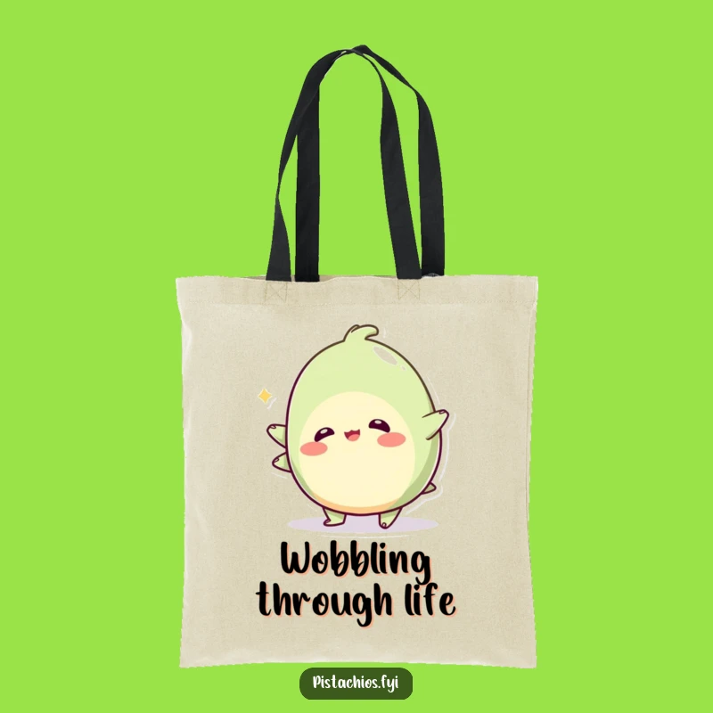 Funny Wobbly Pistachio Tote Bag: Playful Wobbling Nut, The Perfect Funny Gift Accessory!