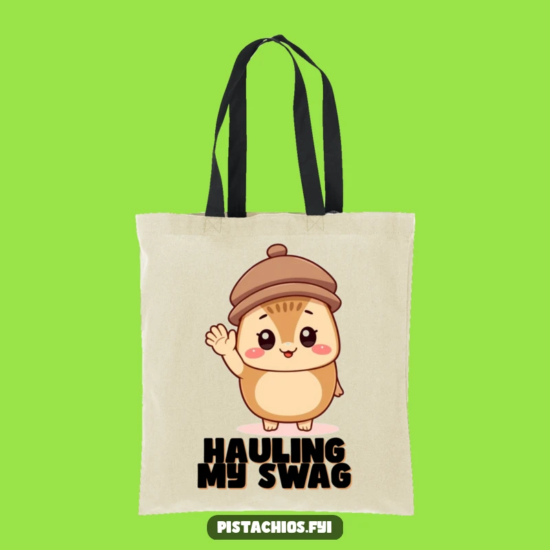 Funny Cheerful Hazelnut Tote Bag: Tiny Hat Wave for a Perfect Funny Gift