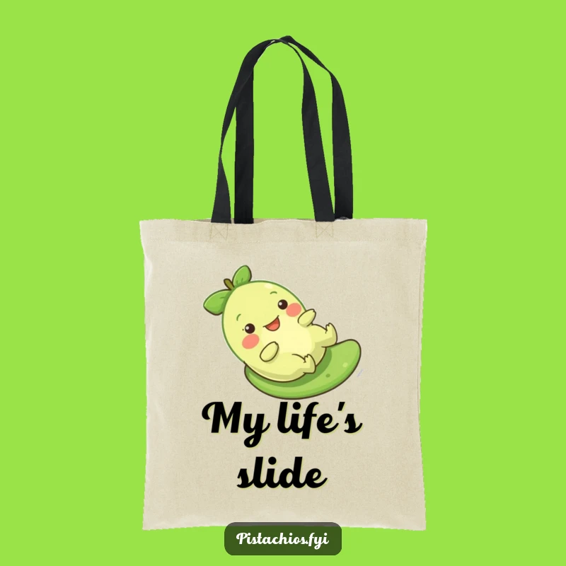 Funny Gleeful Pistachio Slide Tote Bag: Carry Your Fun Everywhere